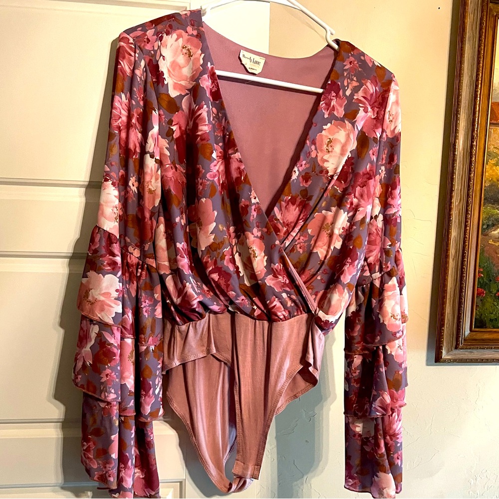 Peach Love Floral Bodysuit